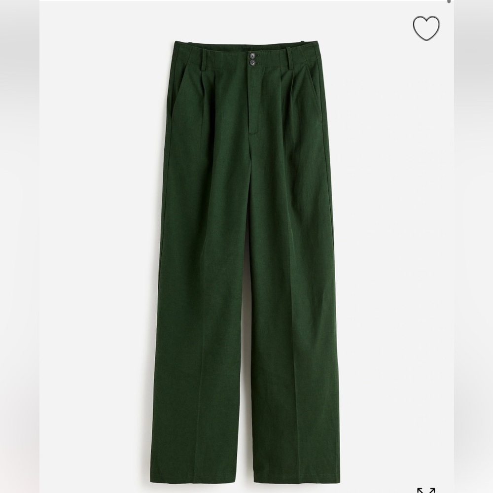 Madewell Harlow Wide-Leg Pant in Drapey Twill in Luxury Forest (Green)